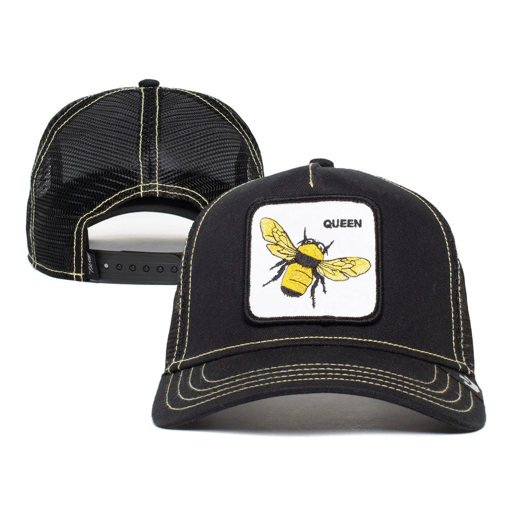 The Farm Unisex Original Adjustable Snapback Trucker Hat, Black (Queen Bee), One Size. Goorin Bros