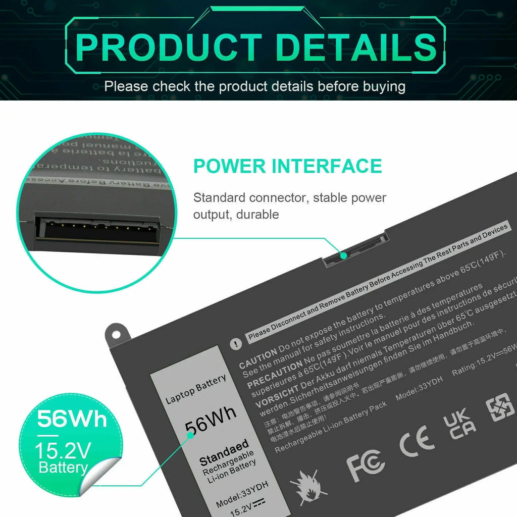 33YDH PVHT1 Laptop Battery for  (G3 G5 G7) 15 3579 5587 7588/17 3779