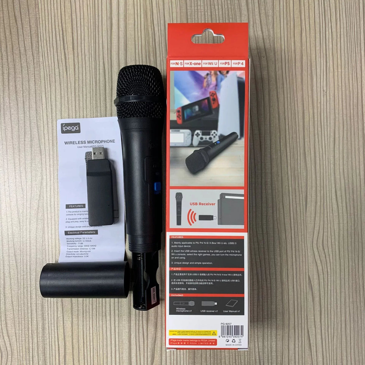 15m Distance Plastic+Metal Wireless Microphone MIC For Switch For PS5 For PS4 For Xbox One For PC Karaoke Game