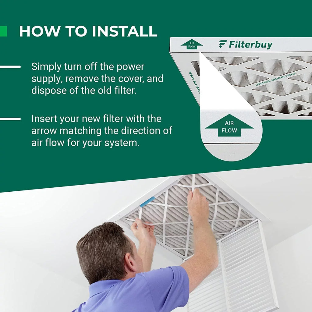 Filterbuy 16x21x1 MERV 13 Pleated HVAC AC Furnace Air Filters (6-Pack)