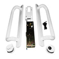 PGT 5400 Sliding Door Handle Set with Mortise Lock and Keys | White Handle Replacement for Patio Glass Door Repair 7-15/16 hole spacing 12.5 Faceplate Handle | (DH-489-WKA)