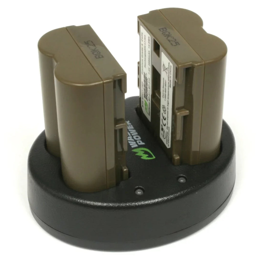 Wasabi Power Battery (2-Pack) and Dual Charger for  BP-511, BP-511A, BP-512, BP-514