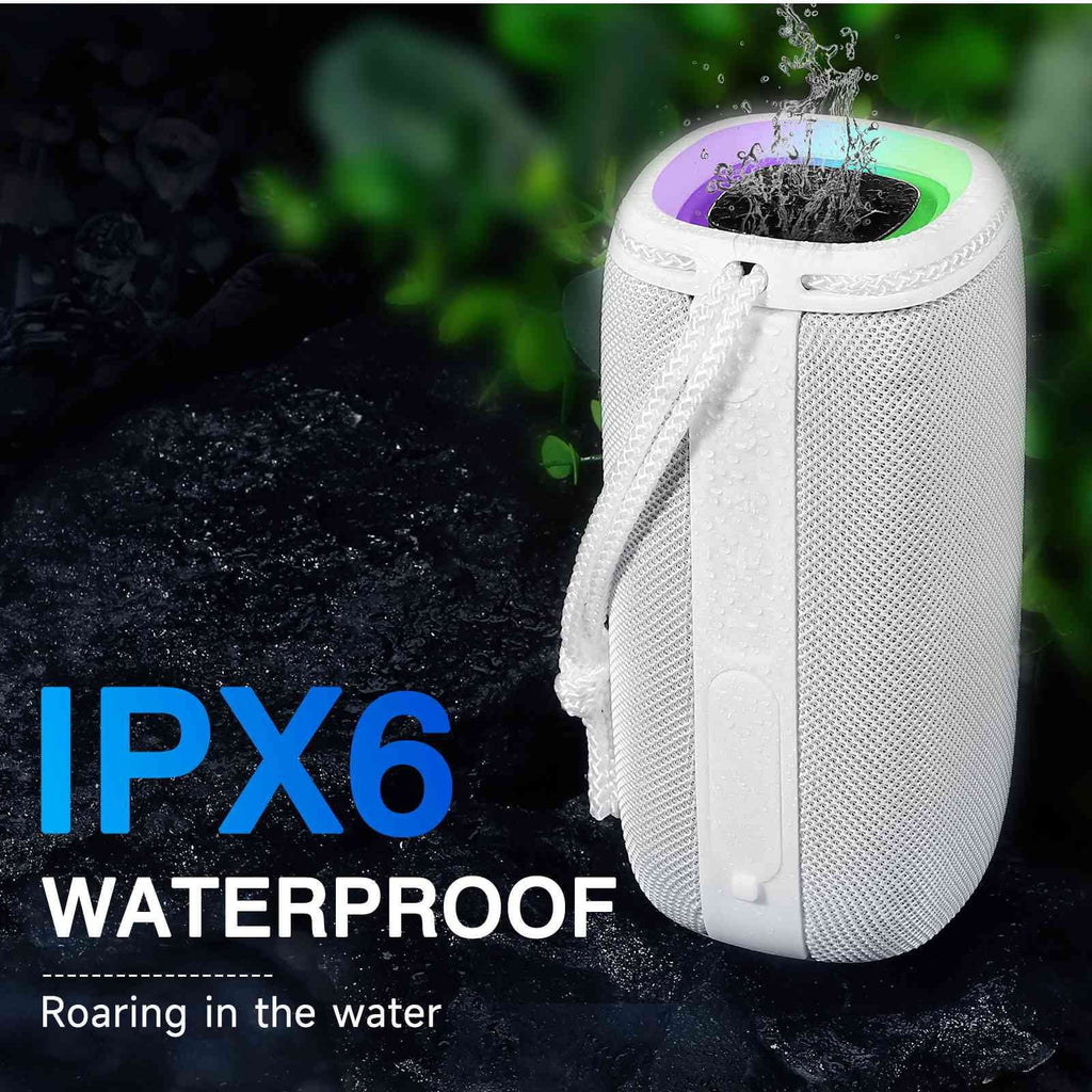 UrbanX Scorpio Series Bluetooth Speaker, IPX5 Waterproof Speakers 360° HD Surround Sound with Punchy Bass, True Wireless Pairing, BT5.3, Portable Speaker for  X venture - White