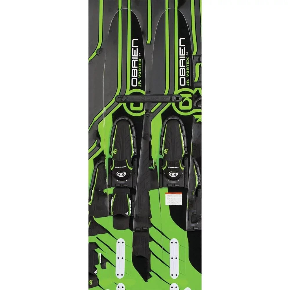 OBrien 54" Adjustable Combo moisture Skis, Kids Size 2-Mens Size 7, Green (2 Pack)