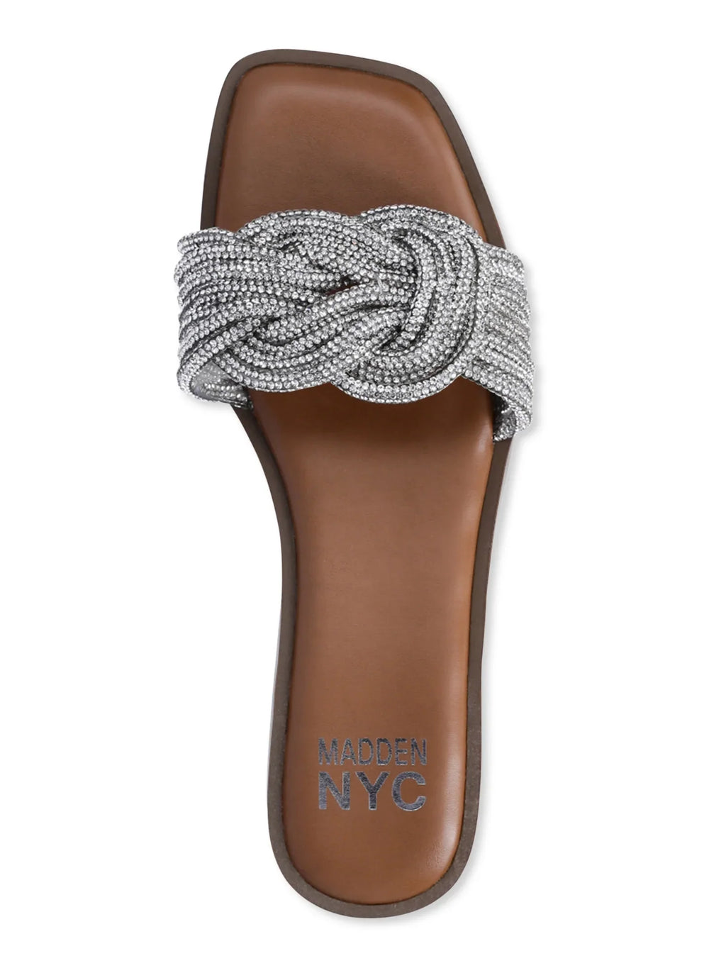 Madden NYC Women's Bling Knot Flat Slide Sandals