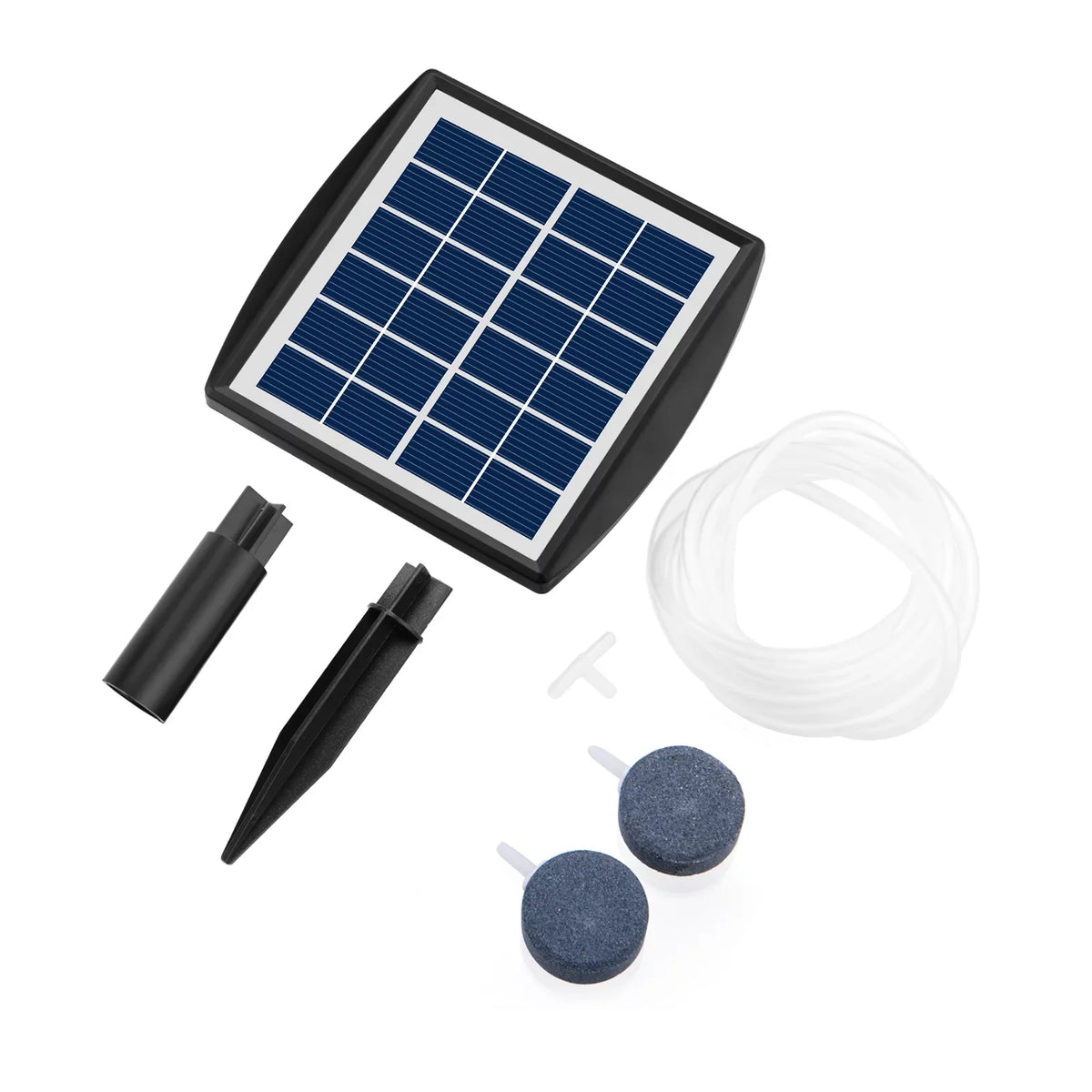 Htovila 2W -in Solar Pump with 8.2ft 2 Air Bubble Stones Fish  Oxygenator Aquarium Aerator Air Pump Fishing Aerator for Garden Fish  Pool Pond