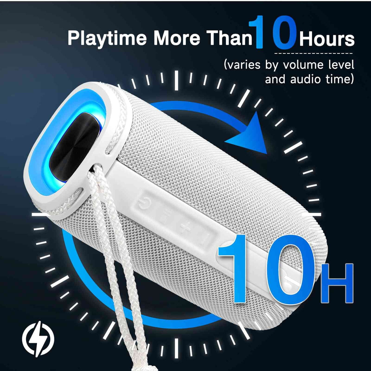 UrbanX Scorpio Series Bluetooth Speaker, IPX5 Waterproof Speakers 360° HD Surround Sound with Punchy Bass, True Wireless Pairing, BT5.3, Portable Speaker for  X venture - White