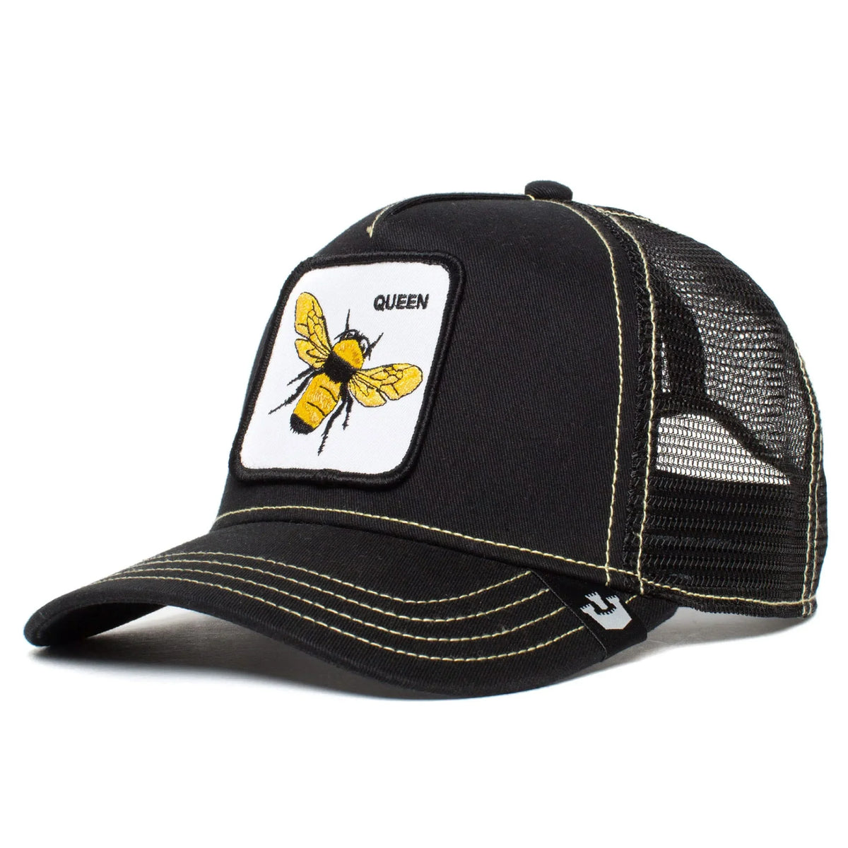 The Farm Unisex Original Adjustable Snapback Trucker Hat, Black (Queen Bee), One Size. Goorin Bros