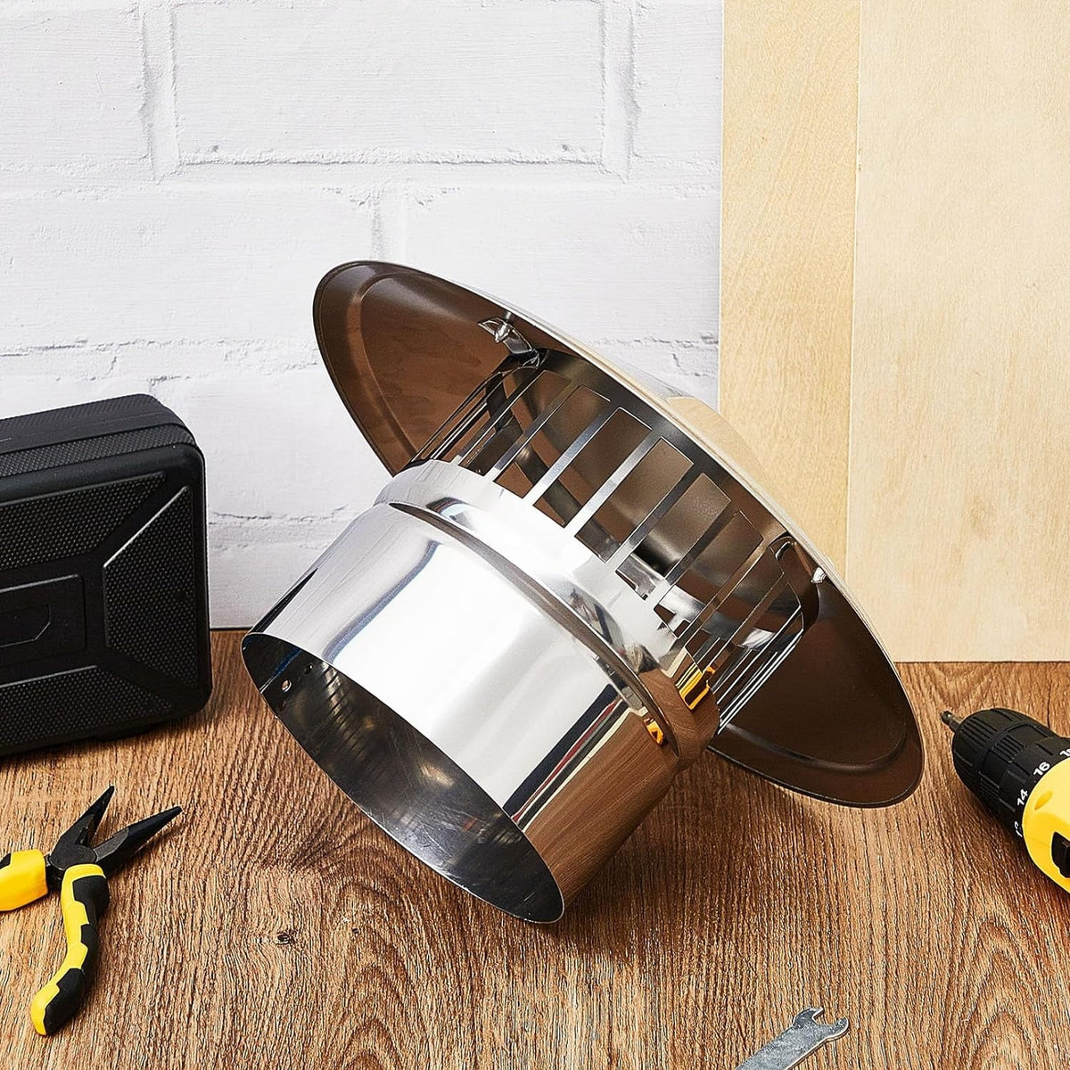 6 Inch Cone Top Chimney Cap Stainless Steel Cone Cap with Screen Chimney protector Outside Roof Silver Fireplace Screen wrap Exterior Stove Pipe Topper for Vent Flue Family Kitchen Cooking