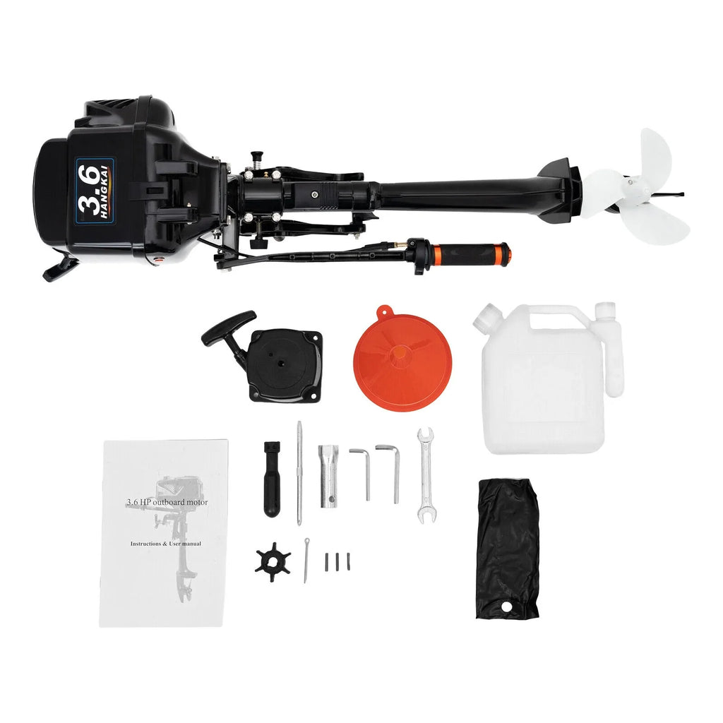 HANGKAI 2 Stroke 3.6  Outboard Motor Fishing vessel Engine aqua Cooling CDI Outboard vessel Motor 90cm/35.4in