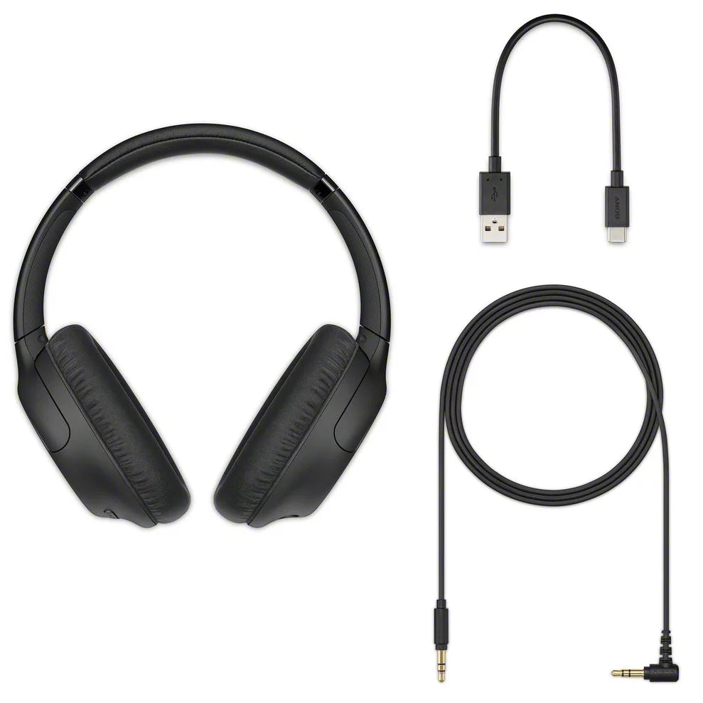 WH-CH710N Wireless Noise-Canceling Headphones Bundle with Deco Gear Headphone Case and Stand for the WHCH710N Model Headphones (Black)