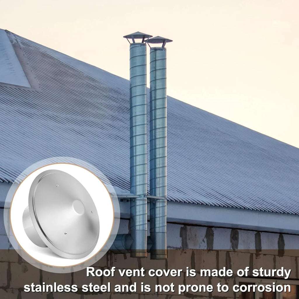 6 Inch Cone Top Chimney Cap Stainless Steel Cone Cap with Screen Chimney protector Outside Roof Silver Fireplace Screen wrap Exterior Stove Pipe Topper for Vent Flue Family Kitchen Cooking