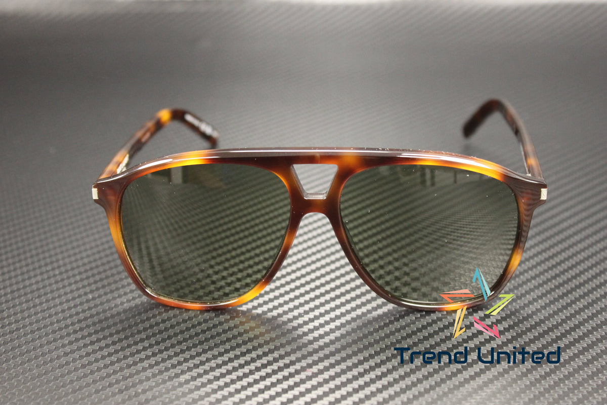SAINT LAURENT SL 596 DUNE 002 Pilot Havana Green 58mm Women's Sunglasses
