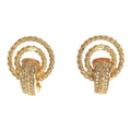 Pre-Owned Christian Dior Rhinestone Big Earrings Accessories Women's Gold VINTAGE OLD ITSRN157RU90 RM2878M (Good)