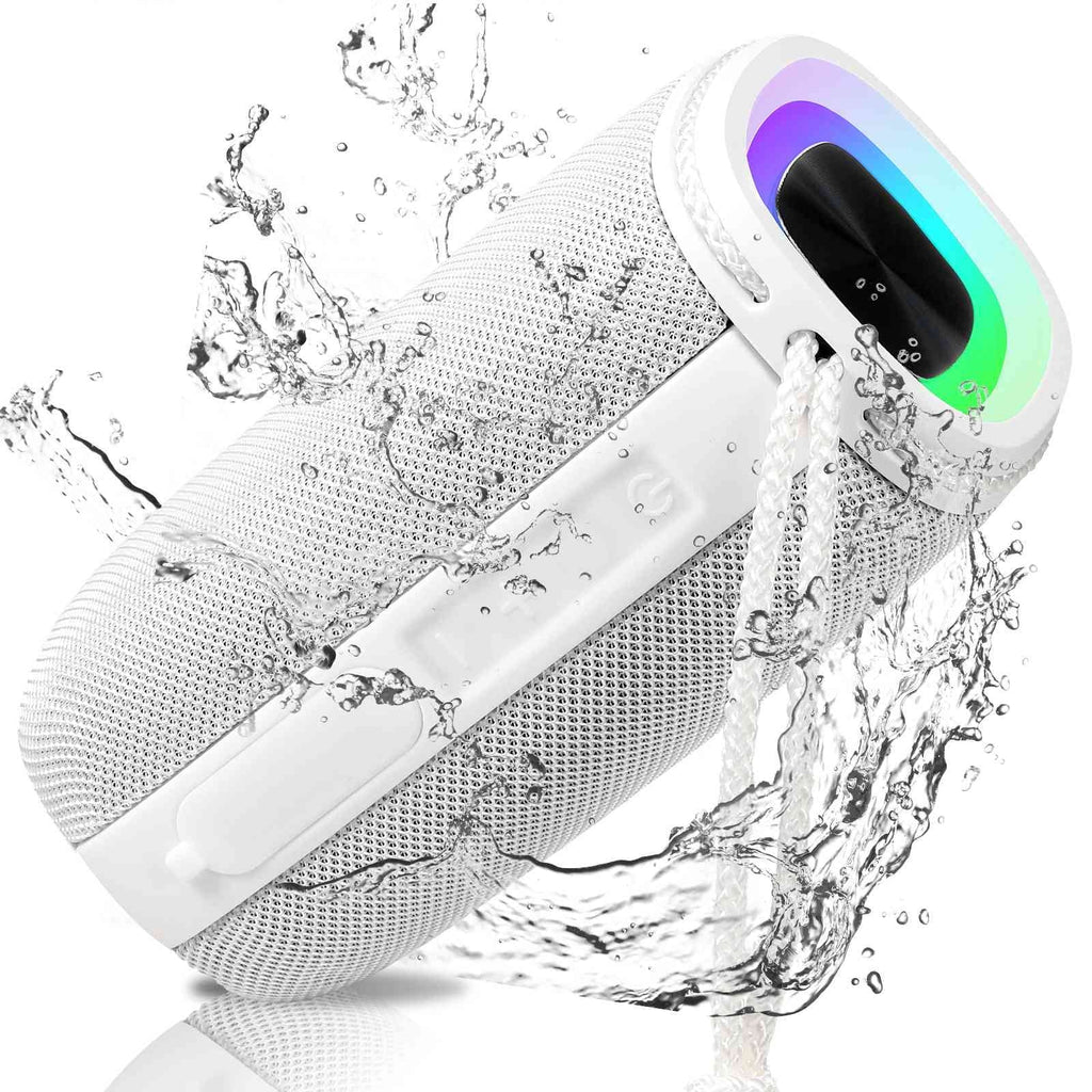 UrbanX Scorpio Series Bluetooth Speaker, IPX5 Waterproof Speakers 360° HD Surround Sound with Punchy Bass, True Wireless Pairing, BT5.3, Portable Speaker for  X venture - White