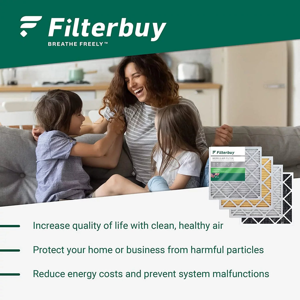 Filterbuy 16x21x1 MERV 13 Pleated HVAC AC Furnace Air Filters (6-Pack)