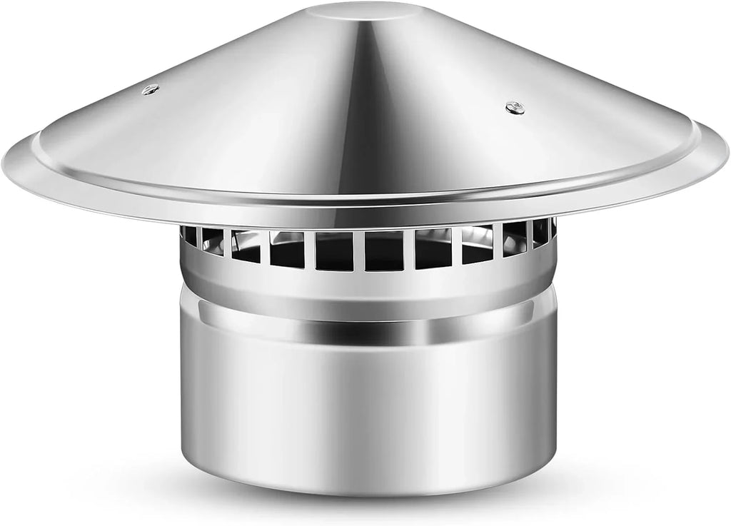 6 Inch Cone Top Chimney Cap Stainless Steel Cone Cap with Screen Chimney protector Outside Roof Silver Fireplace Screen wrap Exterior Stove Pipe Topper for Vent Flue Family Kitchen Cooking