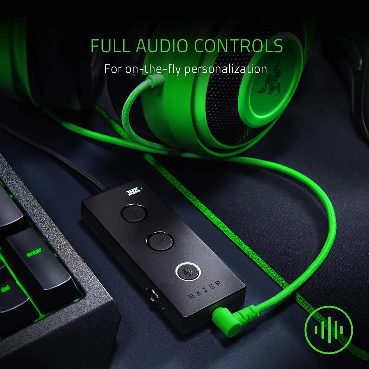 Kraken Tournament Edition: THX Spatial Audio - Full Audio Control - Cooling Gel-Infused Ear Cushions - Gaming Headset Works with PC, PS4, Xbox One, Switch, Mobile Devices - Green