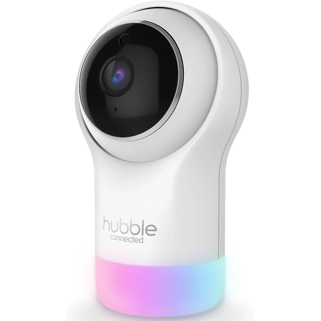 Hubble Connected Nursery Pal Glow+ Twin with 2 Cameras, HD Color Screen, and Hubble Grip in White