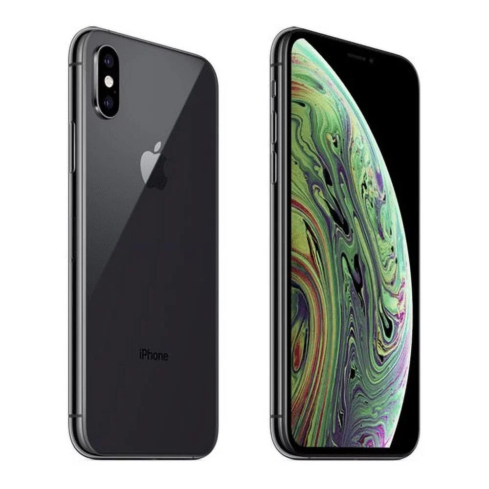 Restored  iPhone XS Max A1921 (Fully Unlocked) 64GB Space Gray (Grade A) w/ Wireless Earbuds (Refurbished)