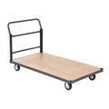 Global Industrial  Steel Bound Wood Deck Platform Truck - Blue - Capacity 1400 lbs