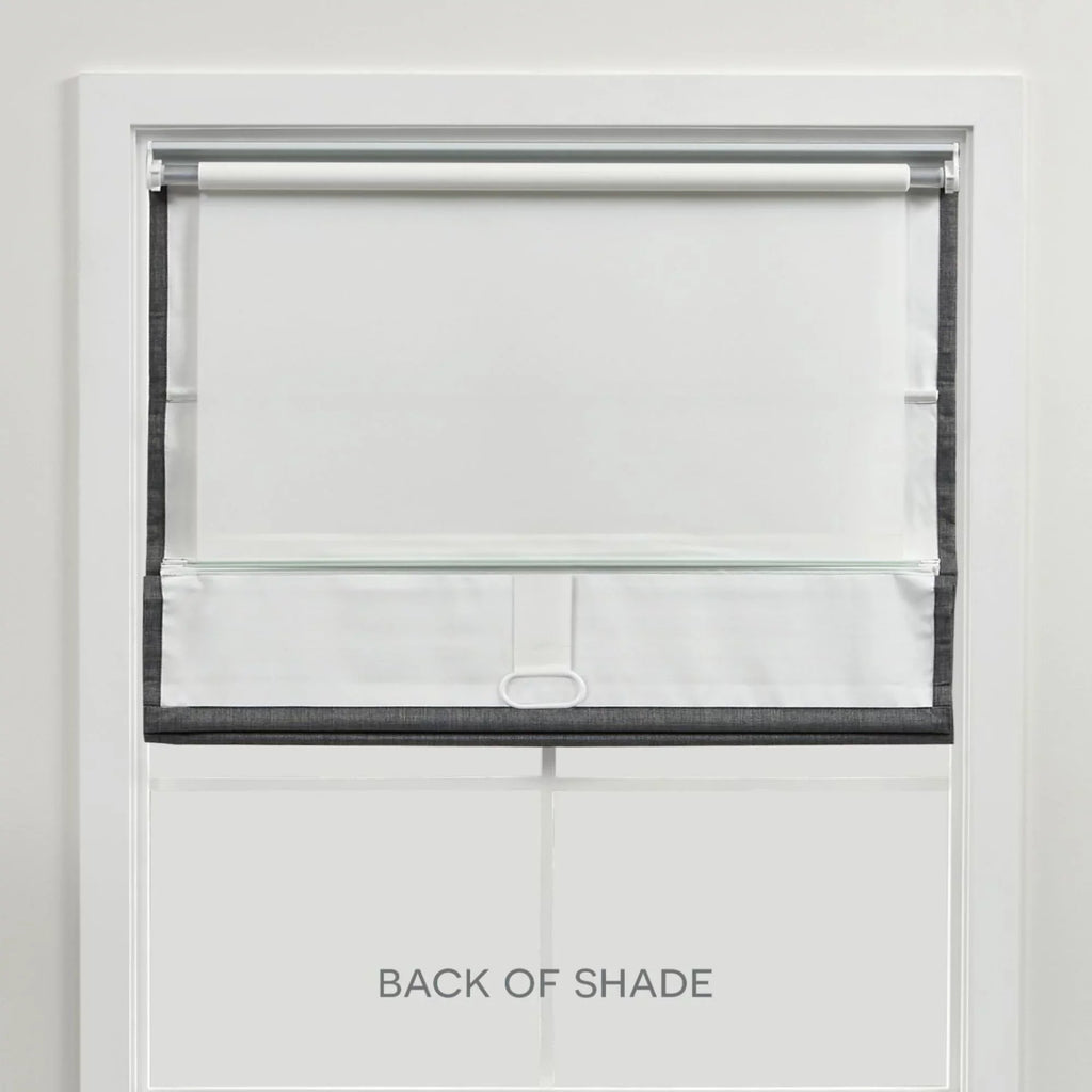 Exclusive Home Esme Total Blackout Roman Shade, 34"x64", Silver